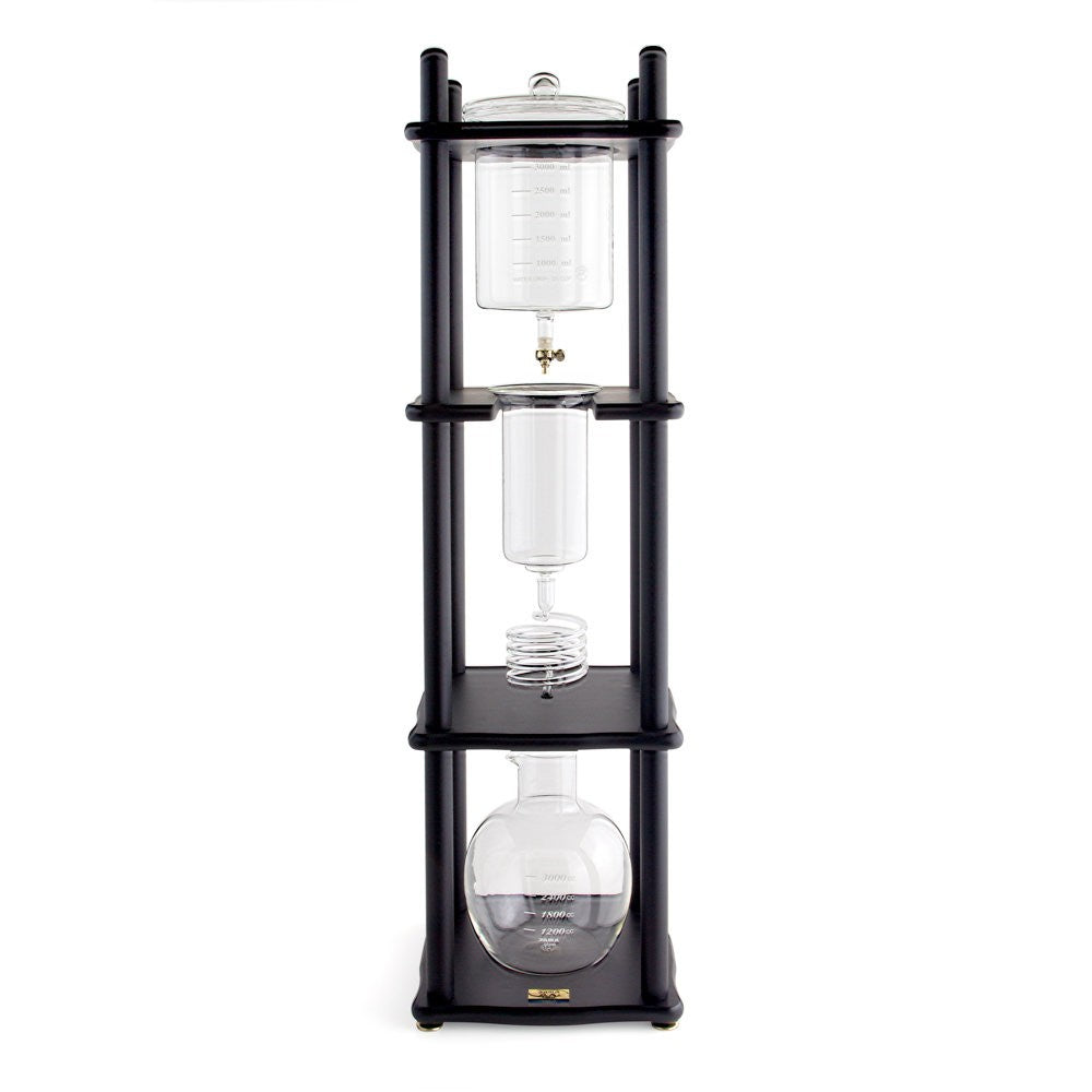 25 Cup Cold Drip Maker Straight Black Wood Frame