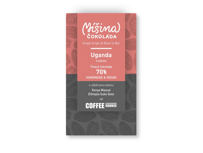 Tmavá tabulková čokoláda 70% s kávou Kenya Massai a Ethiopia Suke Quto - 50g