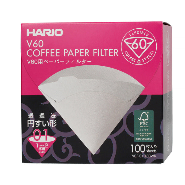Hario paper filter white for V60 (100 pcs)