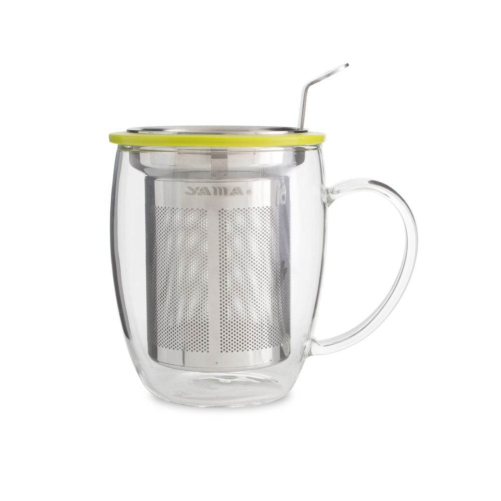 Yama Glass 400ml Tea Infuser - Green