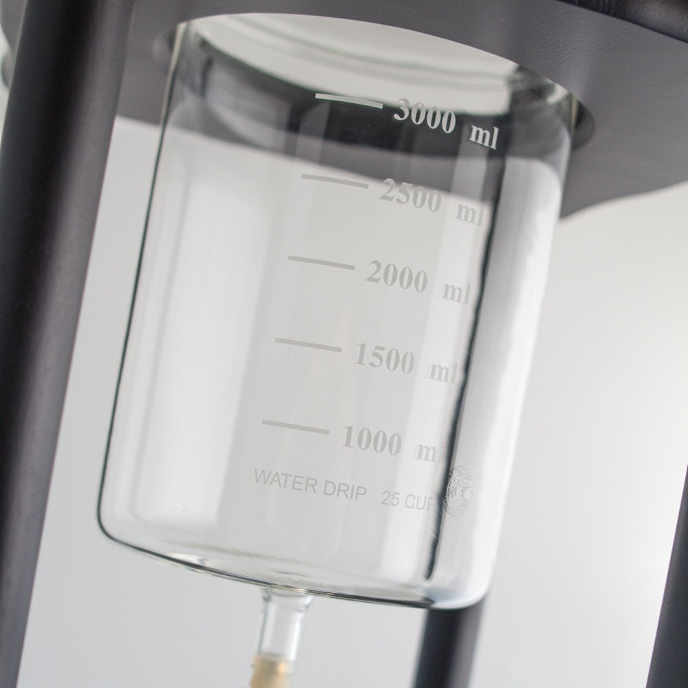 25 Cup Cold Drip Maker Straight Black Wood Frame