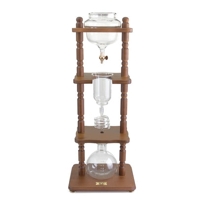 6-8 Cup Cold Drip Maker Curved Brown Wood Frame (32oz) 